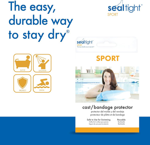 Brownmed Seal Tight Sport Arm - Waterproof Cast Cover & Bandage for Swimming & Showers - Durable Adult Long Arm