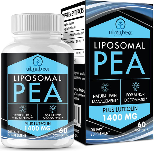Liposomal Palmitoylethanolamide 1300 MG Plus Luteolin 100 MG, Micronized Pea Supplement for Discomfort