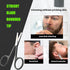Small Facial Hair Grooming Scissors for Men Women - 2PCS Black Eyebrow, Nose Hair, Mustache, Beard Trimming Kit