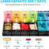 FGcase AM PM Weekly 7 Day Pill Organizer - Large Daily Pill Cases with Easy Push Button, Pill Reminder Container for