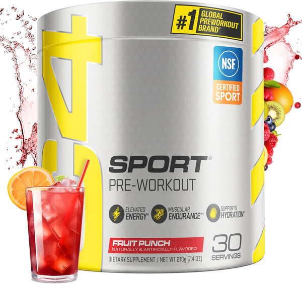 Cellucor C4 Sport Pre Workout Powder, Fruit Punch, NSF Certified for Sport, 30 Servings