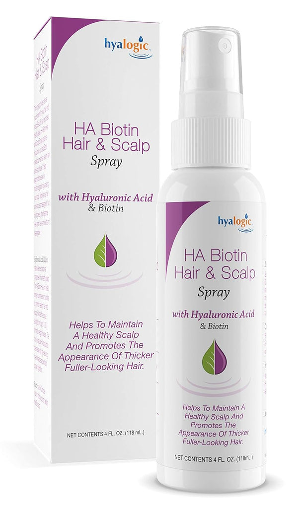Hyalogic Biotin Volumizing Hair Spray with Hyaluronic Acid, Promotes Thicker Hair, 4 fl oz (118ml)