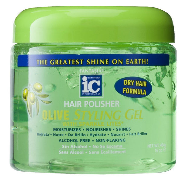 Ic Hair Polisher Olive Styling Gel With Sparkle Lites, 16 Oz