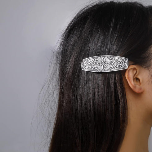 TEAMER Fashion Vintage Celtic Knot Hair Clip, Metal Barrettes Engraved Headwear for Women