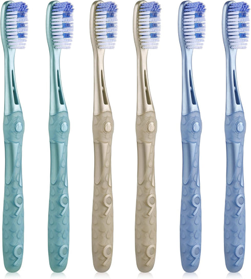 Medium Toothbrushes for Adults, Whitening Toothbrush with Spiral Medium Bristles for Smoke