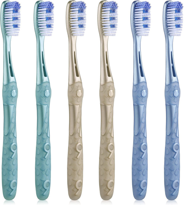 Medium Toothbrushes for Adults, Whitening Toothbrush with Spiral Medium Bristles for Smoke