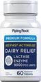 Piping Rock Fast Acting Dairy Relief Lactase Enzyme | 60 Tablets | 9000 FCC | Vegetarian Premium Formula | Non-GMO,