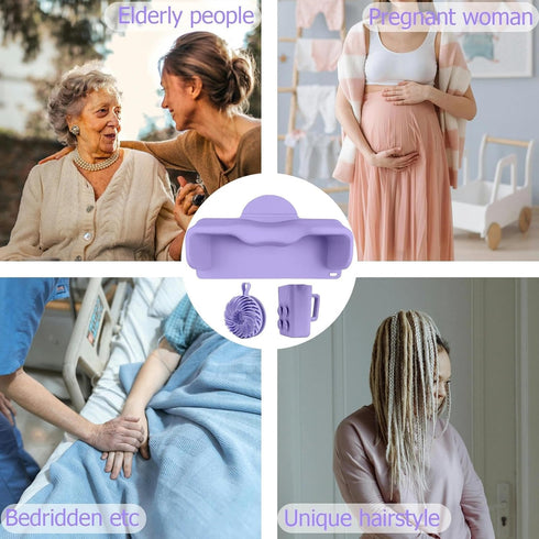 nestery Hair Washing Station for Kids, Silicone Portable Shampoo Bowl and Elderly with Rinse Cup & Scalp Massager, Hair