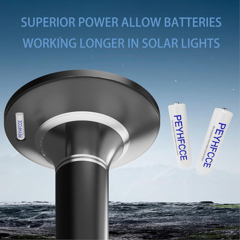 PEYHFCCE 600mAh 1.2V 12 Packs Rechargeable AAA Batteries, NiMH AAA Battery High Capacity for Outdoor Solar Lights