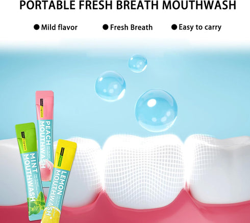 SGZWzhiwei 60PCS A1 Travel Size Mouthwash,Portable Mini Mouthwash,Long-lasting Freshness Travel Mouth Wash for Oral