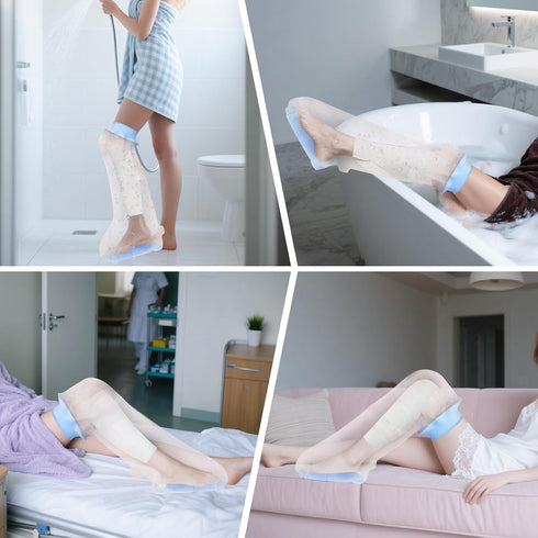 Zolife Cast Covers for Shower Leg Adult Waterproof Full Leg Protector Shower Bandage Wound Showering for Broken Knee