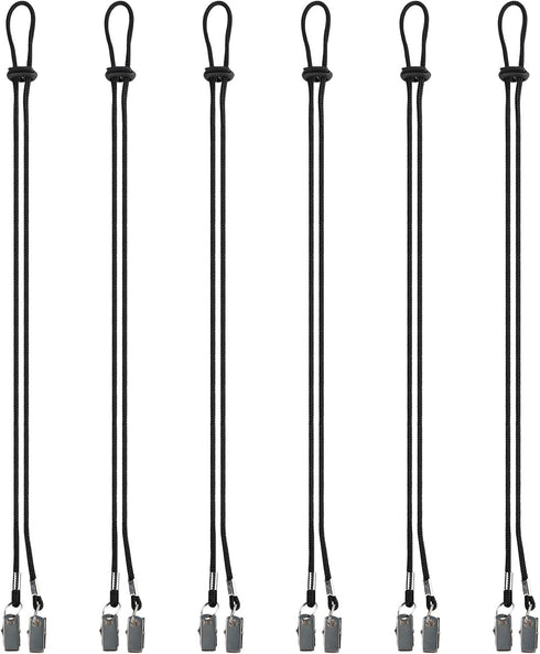 Pack of 6 Pcs Adjustable Napkin Clip Lanyard Neck Strap Bib Clips