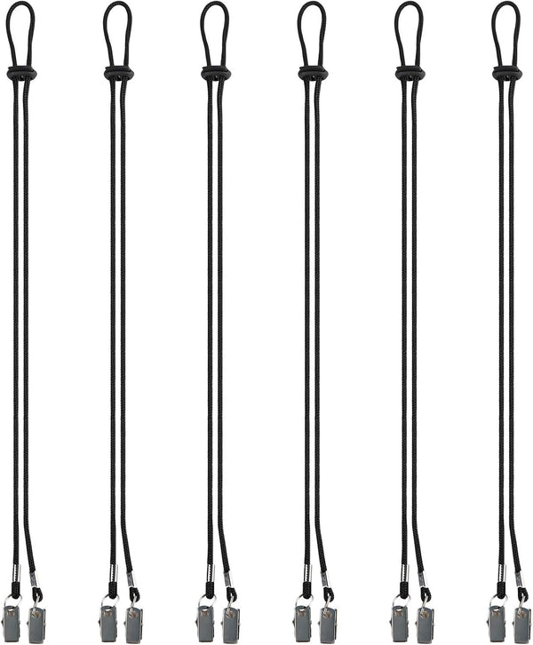 Pack of 6 Pcs Adjustable Napkin Clip Lanyard Neck Strap Bib Clips