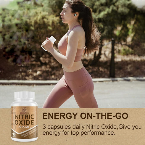 Nitric Oxide Supplement 2255 MG with 6-in-1 Phytonutrient Blend for Heart & Circulation, 90 Capsules