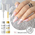 RARJSM Gel Liner Nail Art Polish Set, Silver Gold Glitter Nail Design, 2Pcs Soak Off Curing, 8ml