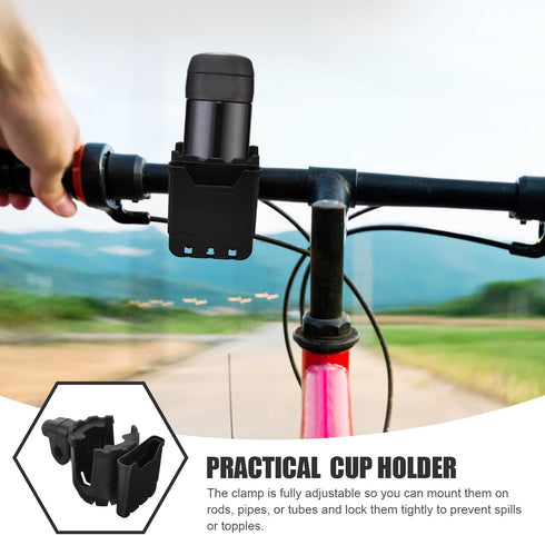 Rotatable Elderly Walker Cup Holder Compatible with Wheelchairs Strollers and Bed Rails Opening Drink Holder