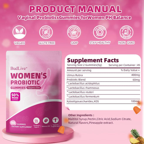 Gummies Gummy Immune Gummies 90 Count Vaginal Probiotics for Women, pH Balance for Women, Feminine Probiotics