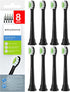 Brushmo Compact Replacement Toothbrush Heads, Compatible with Philips Sonicare HX6072, Black 8 Pack