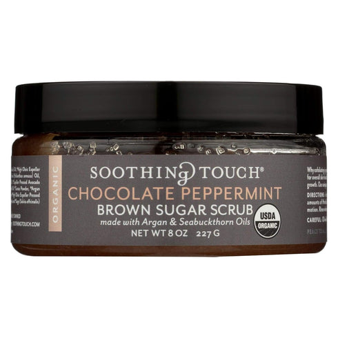 Soothing Touch Organic Sugar Scrub - Chocolate Peppermint Brown Sugar - 8 oz - Gluten Free