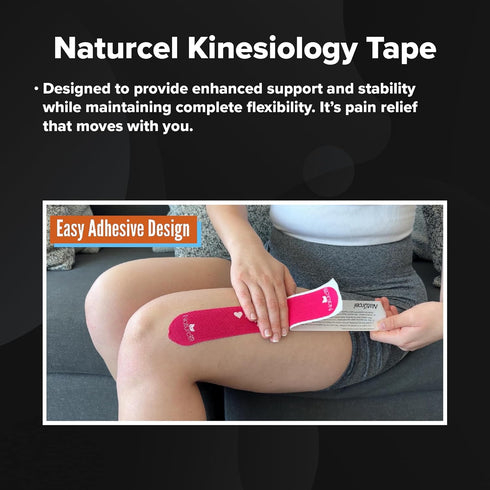 Sport Transdermal Pain Relief Tape, Kinesiology Tape for Sore Joints, Water Resistant, Accelerated Recovery (Black)