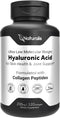 Naturalis Hyaluronic Acid 200mg, Ultra Low Molecular Weight with Collagen, Biotin, Selenium & Vitamin E for Hair, Skin,