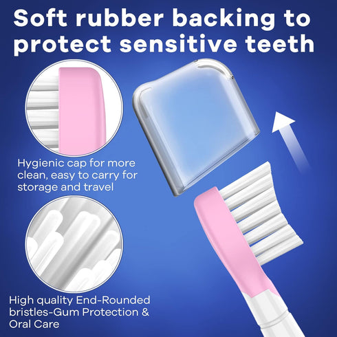 Toptheway Kids Replacement Heads for Philips Sonicare: Kids 3+ Compact Sonic Electric Toothbrush Heads (4 Pack)