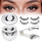 QUEWEL 2 Pair Reusable Magnetic Eyelashes with Applicator - No Glue Needed Cat Eye Natural Look Kit