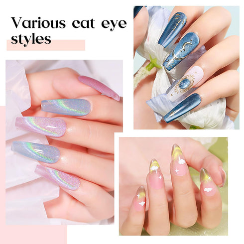MIZHSE Nail Magnet Tool: 5 in 1 Magnetic for Cat Eye Nails, Multi-Function Magnet Stick for Nail Art Design