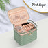 OCHEAL Large Double Layer Makeup Bag, Vertical Storage Cosmetic Case for Women/Girls with Multiple Compartments-Green