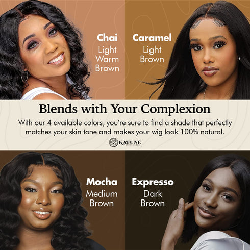 Kafune Amor Premium Lace Melting Mousse - Tinted Quick-Drying Mousse for Lace Wigs, Natural Finish, Expresso Dark Brown