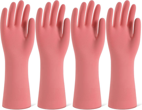 SIFANGKE Rubber Cleaning Gloves for Dishwashing, 4 Pairs Reusable Kitchen Gloves for Washing