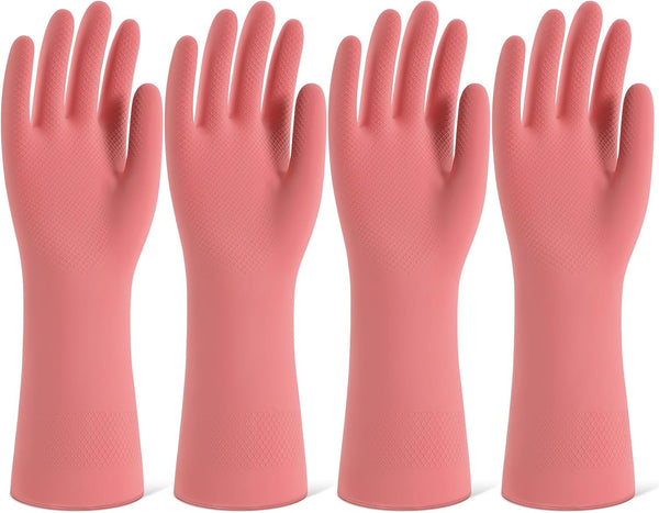 SIFANGKE Rubber Cleaning Gloves for Dishwashing, 4 Pairs Reusable Kitchen Gloves for Washing
