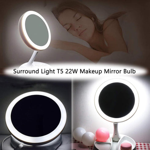 Poweka T5-22W Circular Bulb - 7.25inch Round Mirror Light Bulb Replacement for Makeup Vanity Mirrors