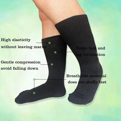Ioryzek Extra Wide Diabetic Socks Non Binding Bariatric Sock Men Women Neuropathy Medical Swollen Socks