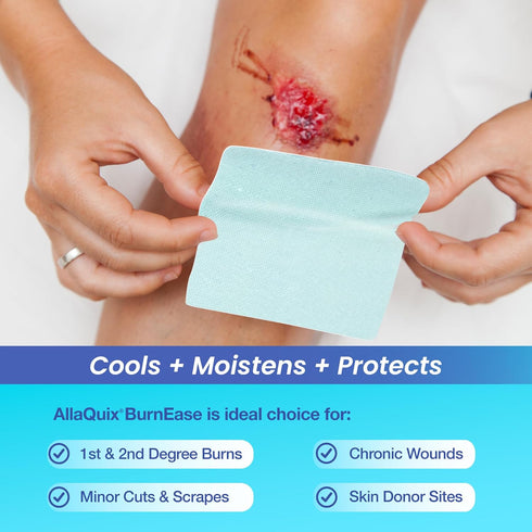 BurnEase Hydrogel Wound Dressing for Burns, XL 4in, Box of 5 Sterile Dressing Pads