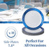 SILVER SPOONS Elegant Disposable Plates - (10 Piece) Heavy Duty Dessert Set 7.5”, Fine Dining Plastic Dishes, Blue