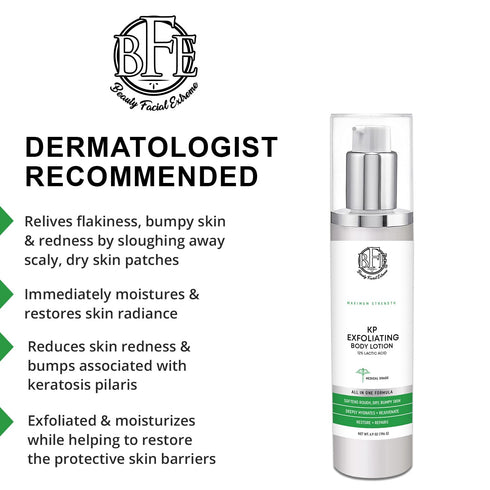 Keratosis Pilaris Exfoliating Body Lotion – 12% Lactic Acid for Gentle Exfoliation & Moisture