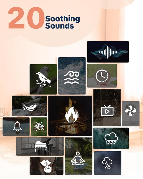 YONSEN 20 3 Travel White Noise Sound Machine Sounds, Portable Sound Machine for Adults Sleep, Mini Sleep Aid