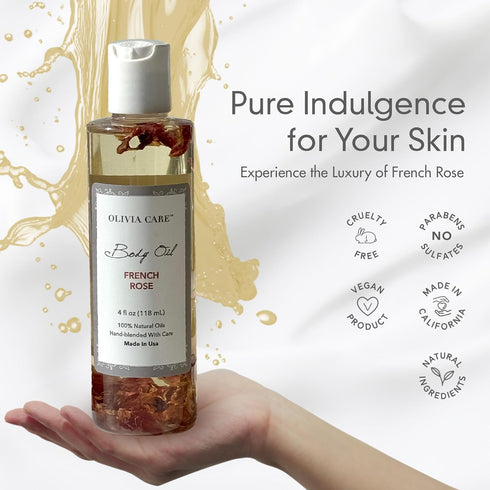 Olivia Care Body Oil, Natural Perfume Oil for Women, Hydrating After Bath Oil with Vitamin E, K & Omega