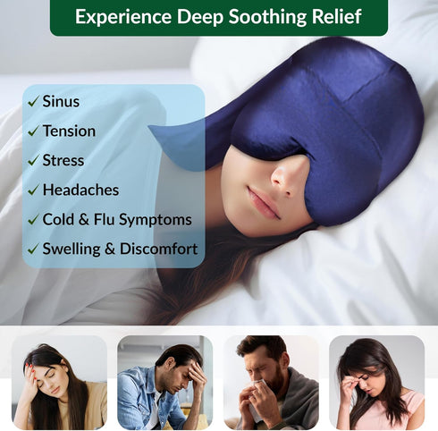 Sinus Pressure Cap | Hot/Cold Aromatherapy for Deep Pain Relief | Headache Relief Ice Pack Mask