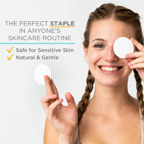 Organic Cotton Rounds, Compatible with Makeup Products, Eye Makeup Remover Pads, 300 Count - Noleo