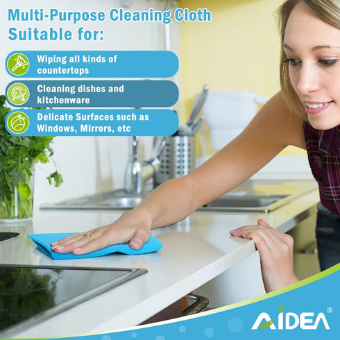 AIDEA Swedish Dishcloths for Kitchen - 20PK Reusable Paper Towels, Eco-Friendly Cleaning Cloths 7"×6"