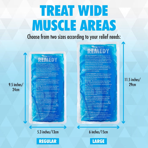 2 Pack Regular Gel Ice Packs for Injuries, Reusable Hot Cold Compress, Soft Soothing Ice Packs, Alternative for Hot