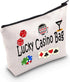 TSOTMO Casino Gamble Zipper Pouch Gift Bag for Gambler, Casino Lover, Gambling Gift, Slots, Dice, Poker Chips - Casino