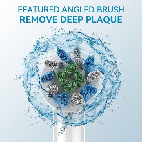 Electric Toothbrush Replacement Heads, Plaque Blast Pack of 8 - Superior Twisted Bristle Refills for Family Oral Health