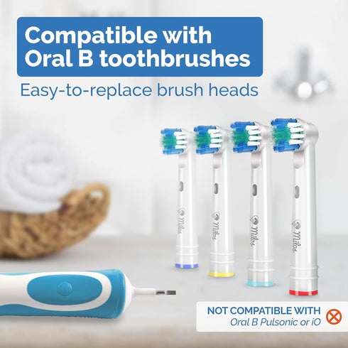 Replacement Toothbrush Heads for Oral B Braun - 16 Pack Milos Electric Deep Clean Brush Heads Compatible with Oral-B