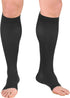 Truform 20-30 mmHg Compression Stockings for Men and Women, Knee High Length, Open Toe, Charcoal, Large