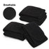 Whaline Terry Cloth Spa Facial Headband Wrap, 4 Counts Stretch Towel for Bath, Makeup, and Sport (Black)