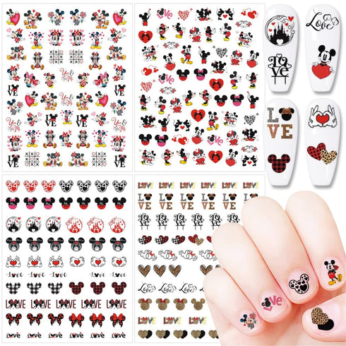 Valentine Day Nail Art Stickers - 3D Self Adhesive Romantic Love Heart Nail Decals for Women Girls DIY Manicure
