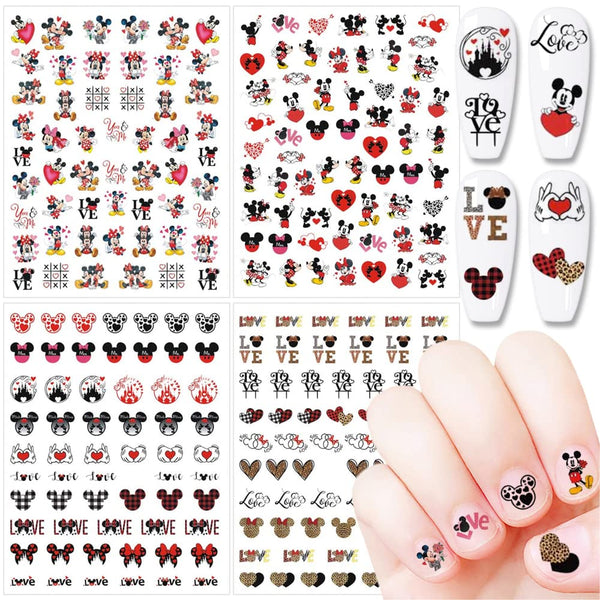 Valentine Day Nail Art Stickers - 3D Self Adhesive Romantic Love Heart Nail Decals for Women Girls DIY Manicure